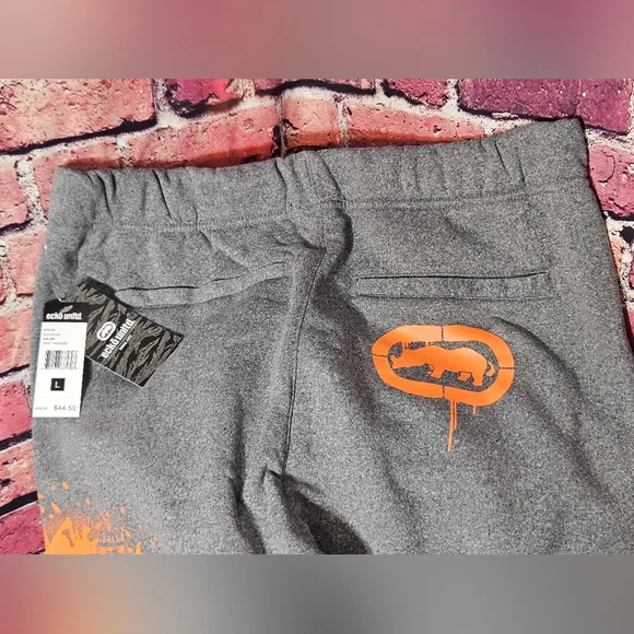 Ecko Unltd Gray Joggers with Orange Accents Mens Large - Picture 13 of 15